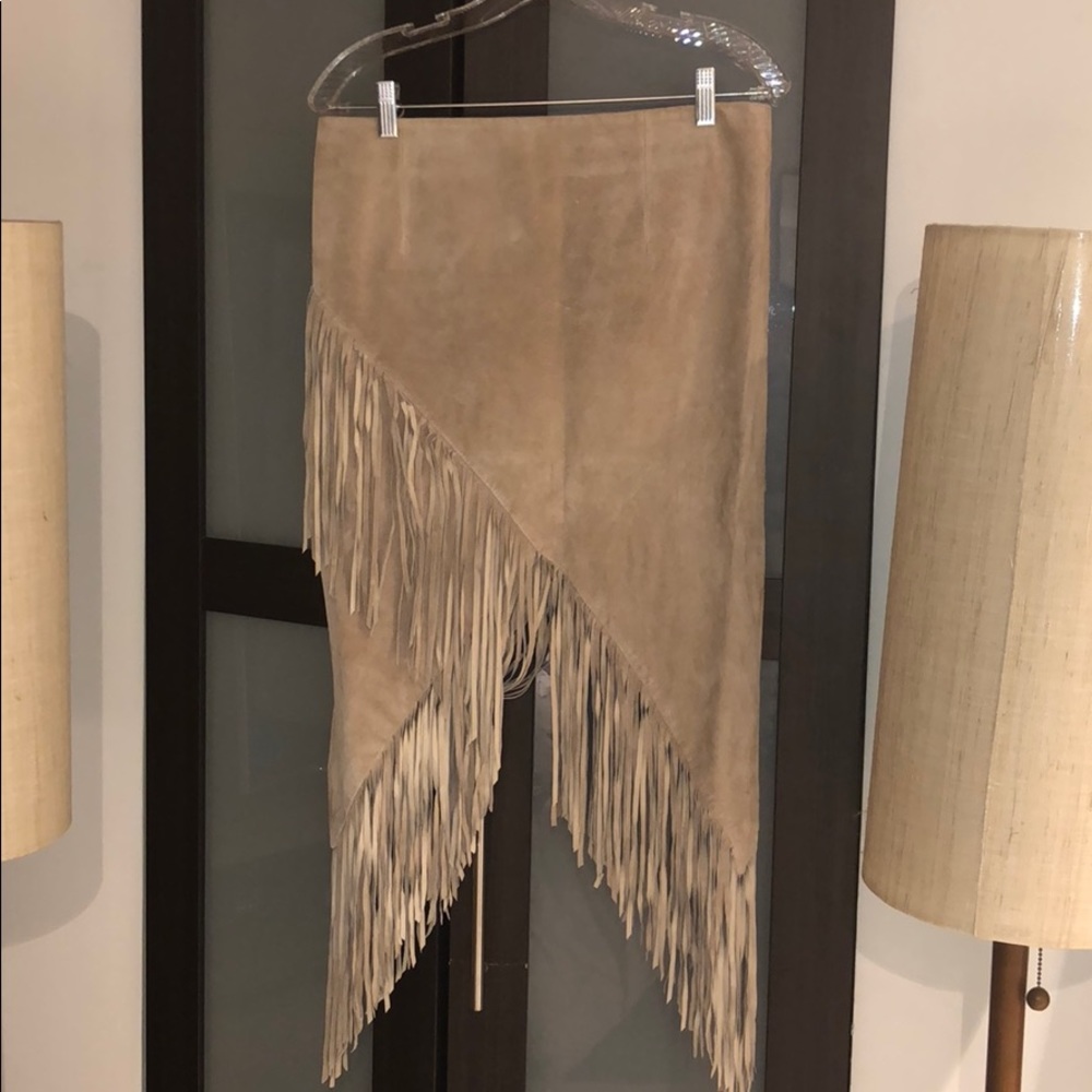 Suede fringe Intermix skirt